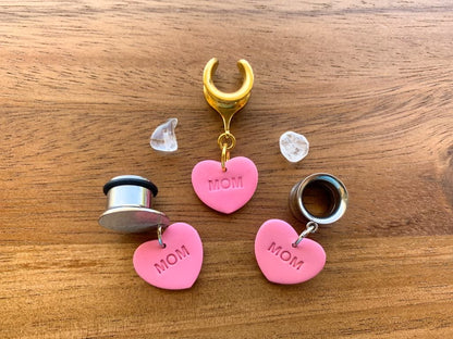 Pink Mother's Day Heart Earrings