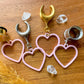 Pink Enamel Hearts Plug Earrings