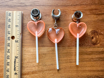 Pink Heart Lollipops