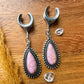 Pink Stoned Antique Silver Tears