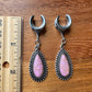 Pink Stoned Antique Silver Tears