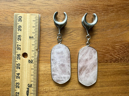 Polished Rose Quartz Dangles