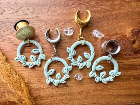 Polymer Clay Vine Hoops