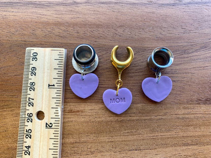 Purple Mother's Day Heart Earrings