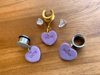 Purple Mother's Day Heart Earrings