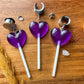  Purple Heart Lollipops Plug Earrings