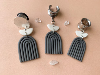 Silver and Gray Polymer Clay Dangles