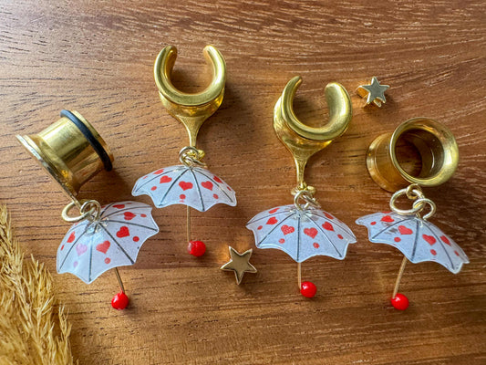 Rainy Day Valentines Plug Earrings