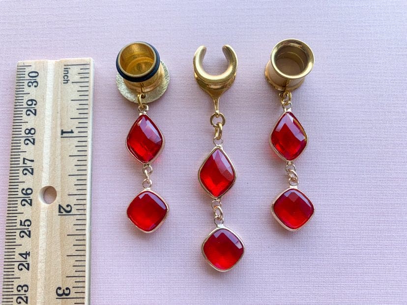 Red & Gold Jeweled Dangles