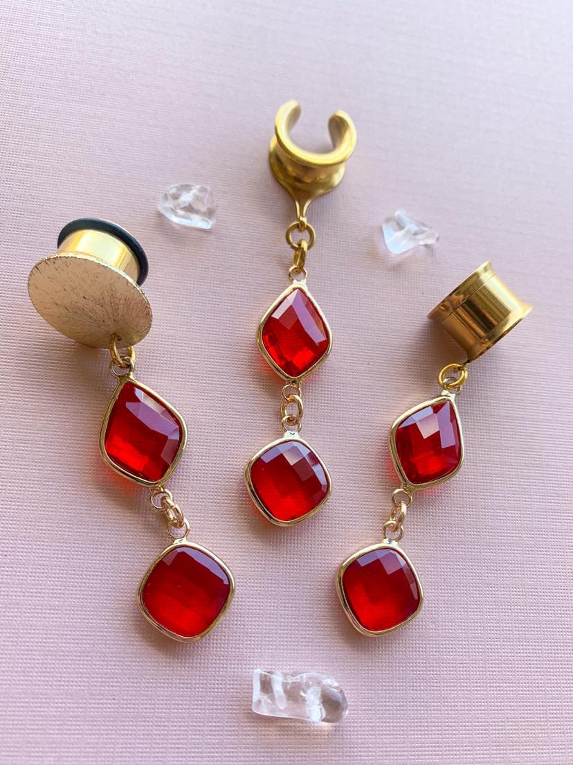Red & Gold Jeweled Dangles