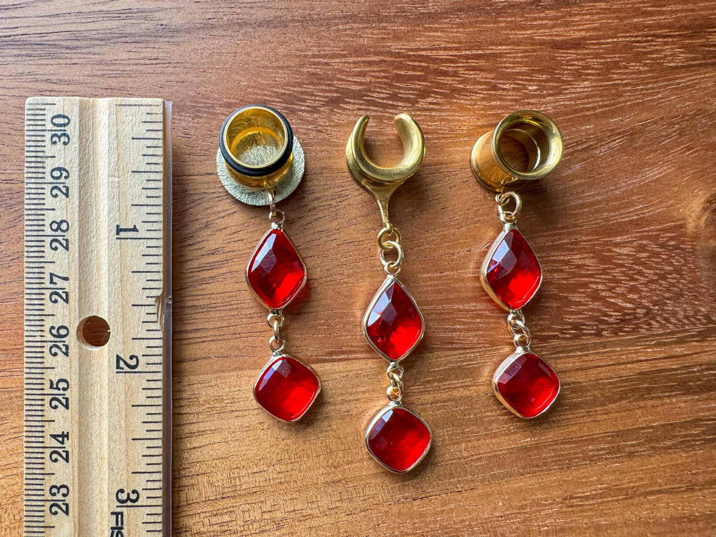 Red & Gold Jeweled Dangles