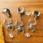 Rhodium Plated Orb Weaver Plug Earrings
