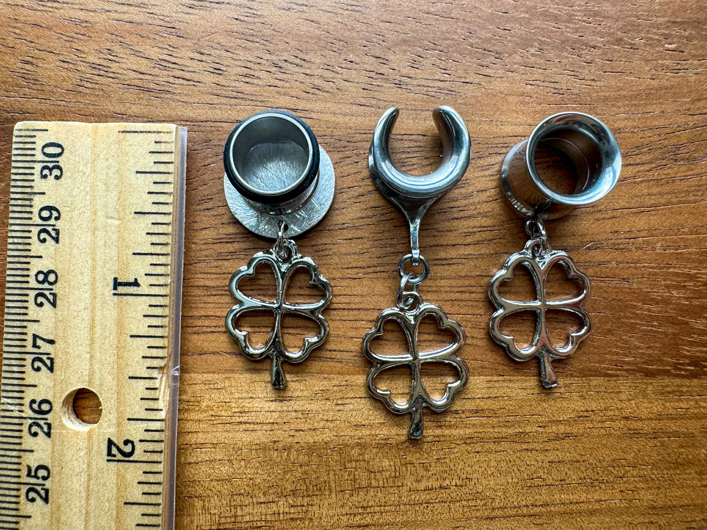 Rhodium Plated Shamrock Clovers