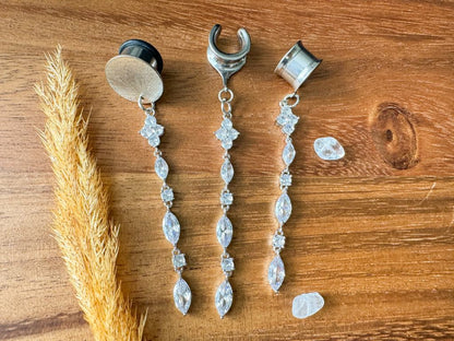 Rhodium Zircon Dangles