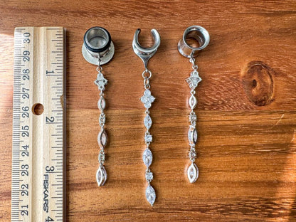 Rhodium Zircon Dangles