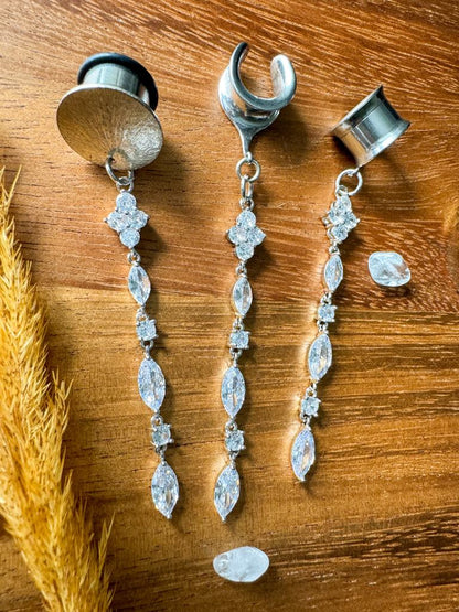 Rhodium Zircon Dangles