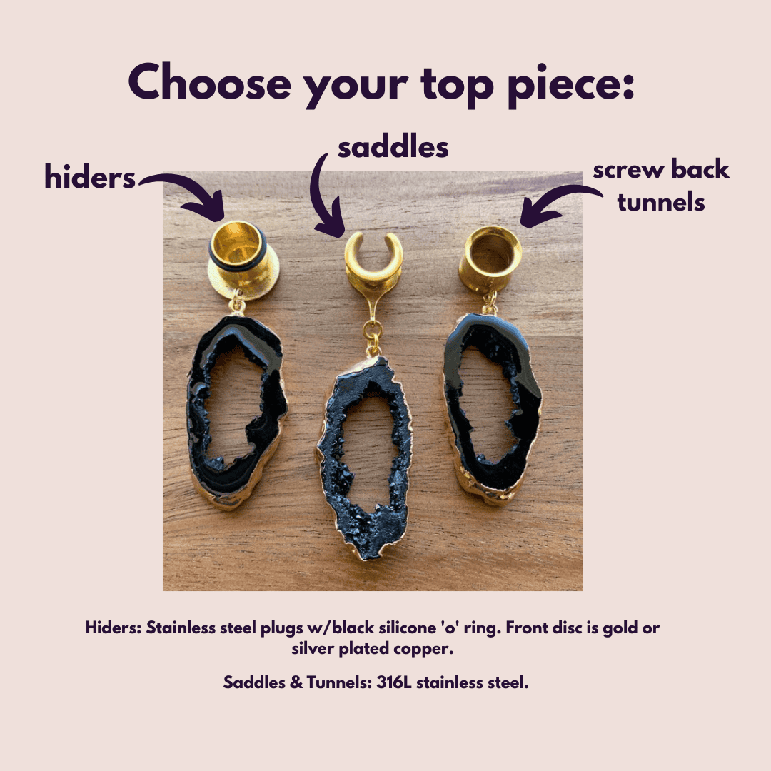 Black & Gold Druzy Dangles