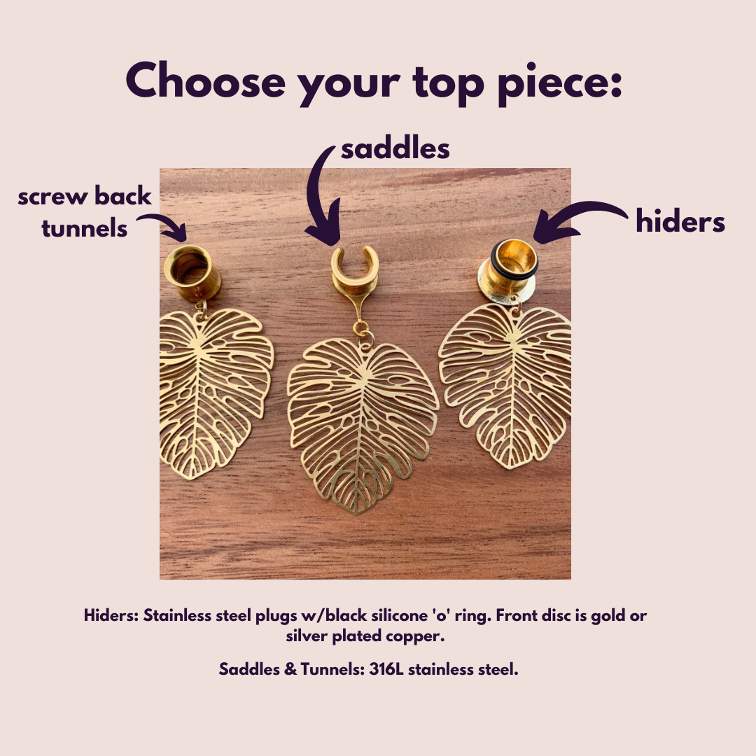 Gold Monstera Earrings