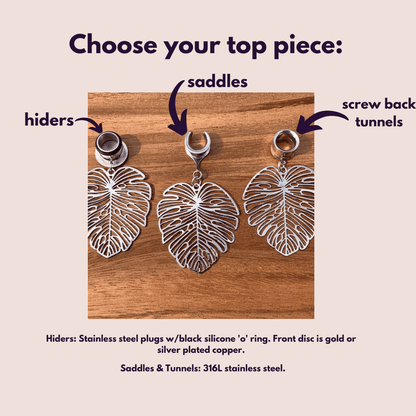 Silver Monstera Earrings