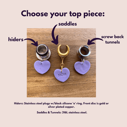 Purple Mother's Day Heart Earrings