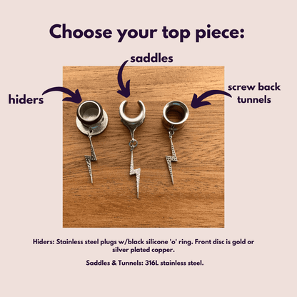 Silver Rhinestone Lightning Bolt Earrings