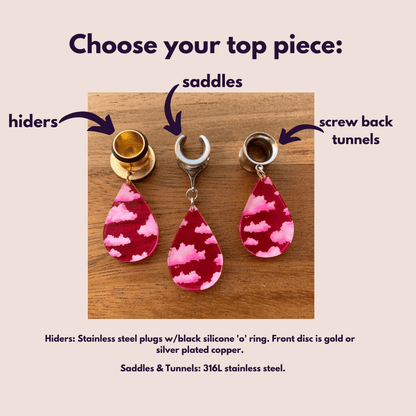  Gold or Silver Acrylic Pink Cloud Earrings