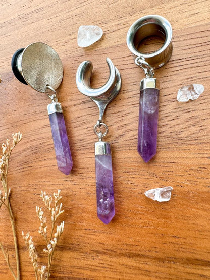 Silver Amethyst Spikes