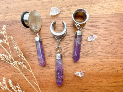 Silver Amethyst Spikes