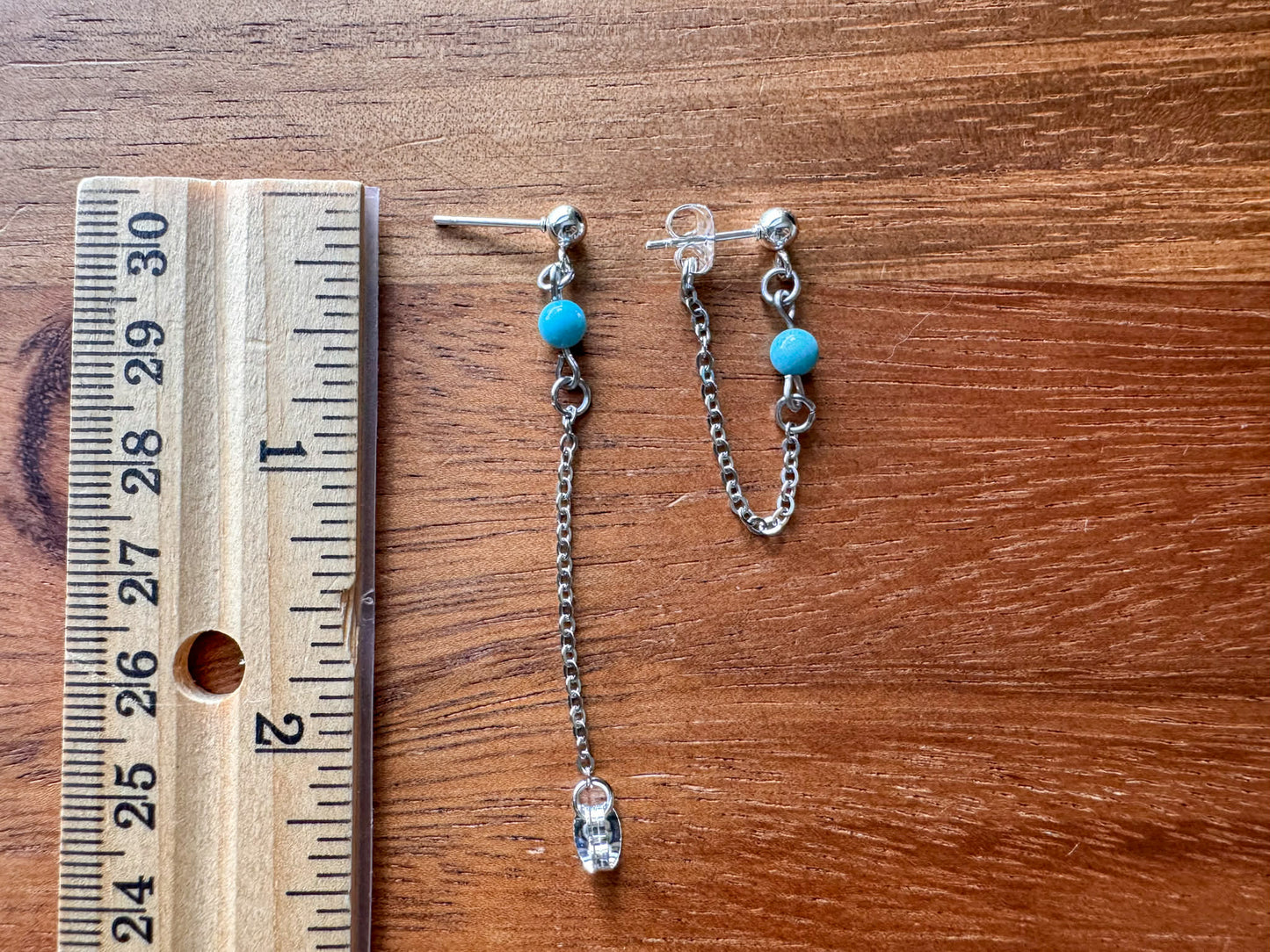 Silver Chains with Turquoise
