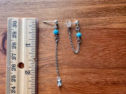 Silver Chains with Turquoise