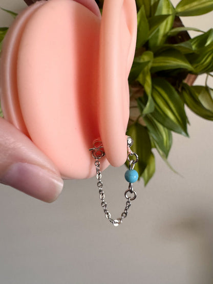 Silver Chains with Turquoise