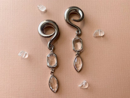 Silver Glass Jewel Dangles