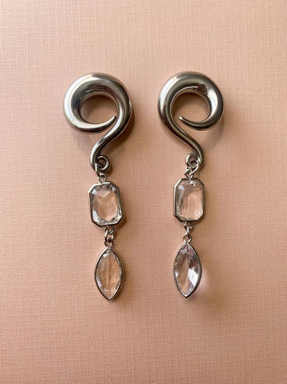 Silver Glass Jewel Dangles