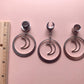 Silver Hoops With Crescent Moon Pendant