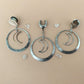 Silver Hoops With Crescent Moon Pendant
