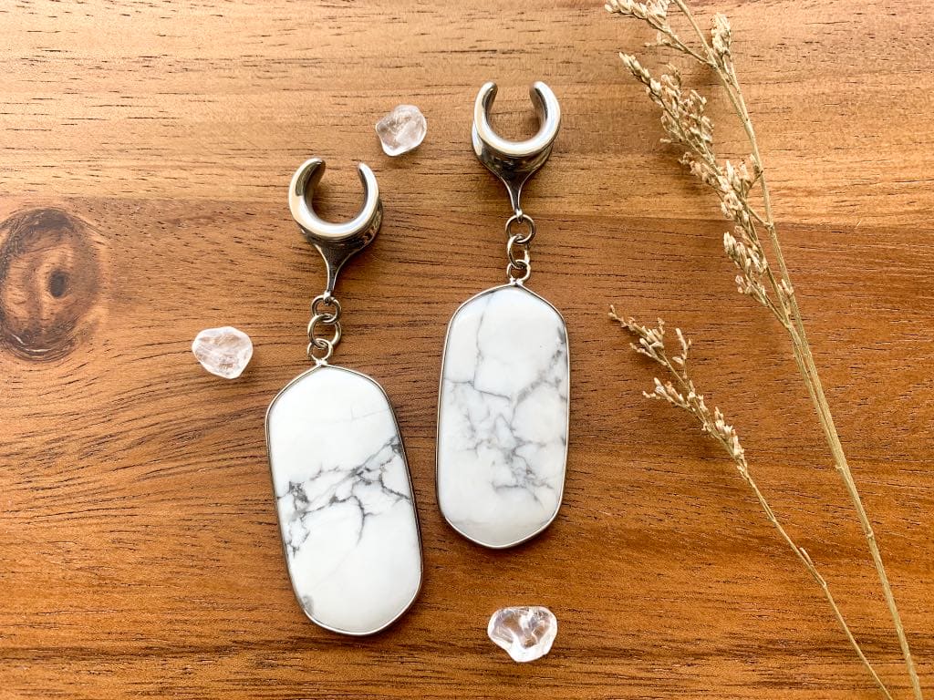 Silver Howlite Dangles