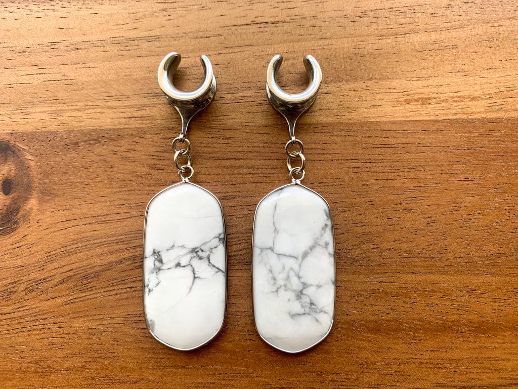 Silver Howlite Dangles