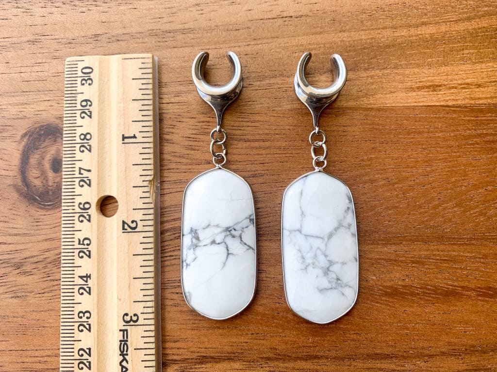 Silver Howlite Dangles