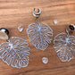 Silver Monstera Earrings