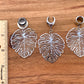 Silver Monstera Earrings