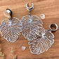 Silver Monstera Earrings