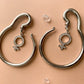 Silver Steel Hangers With CZ Female Symbol