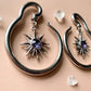 Silver Steel Hangers With Silver Sun & Purple Center
