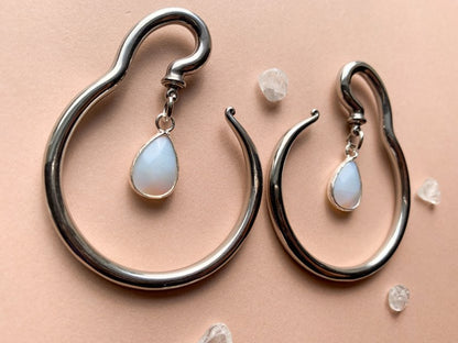 Silver Hangers w/ Tear Opalite