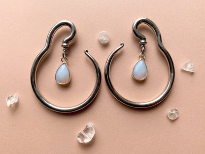 Silver Hangers w/ Tear Opalite