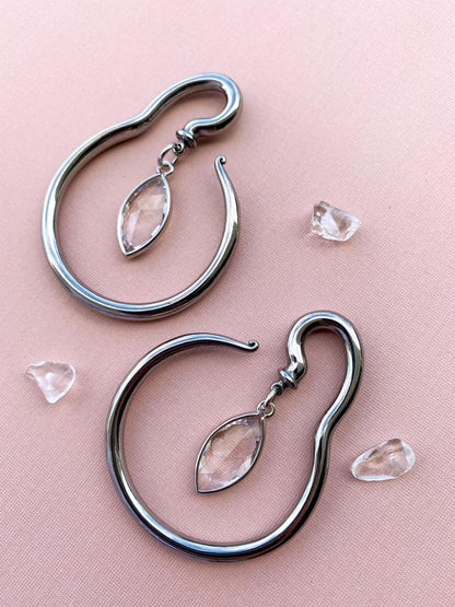Silver Spiral Hangers w/ Oval Tears