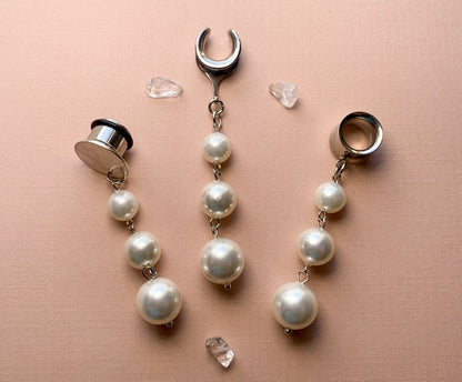 Silver Tone 3-Tier Faux Pearls