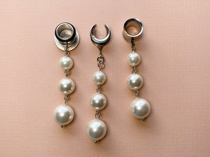 Silver Tone 3-Tier Faux Pearls