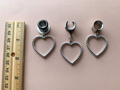 Silver Zinc Rope Hearts