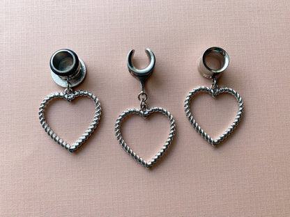 Silver Zinc Rope Hearts